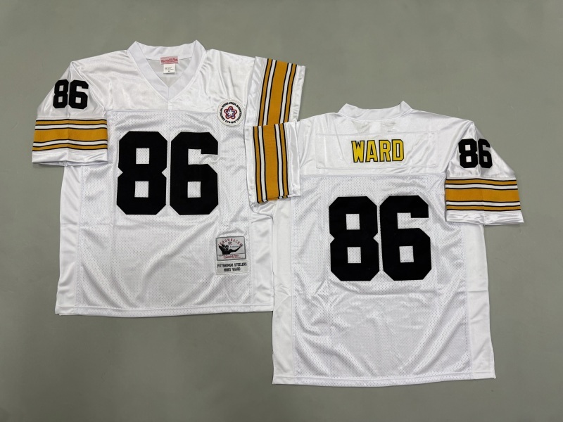 Men 2025 Pittsburgh Steelers #86 Ward white Throwback Limited NFL Jersey style 004->pittsburgh steelers->NFL Jersey